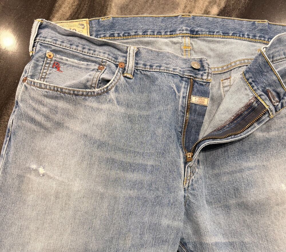 Polo Ralph Lauren Hampton Straight Jeans 40x32 Vintage Dungarees Distressed